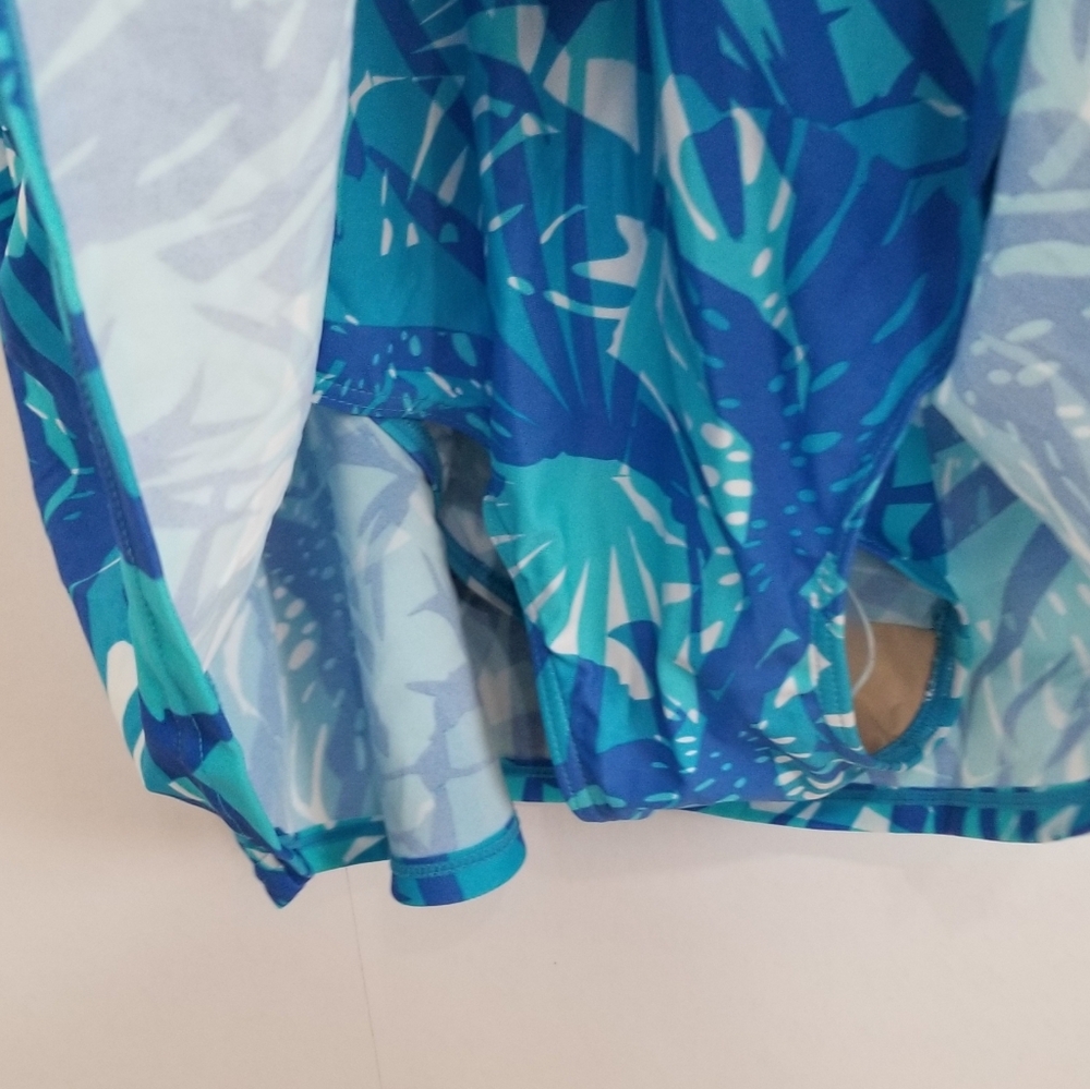 NWT Avenue Blue Tropical Print Swim Dress Size 18 - Picture 5 of 9